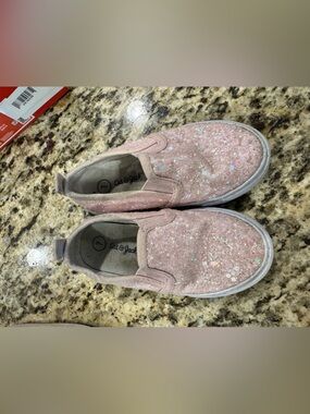 Cat & Jack Blush Pink Glitter Slip-On Sneakers for Kids